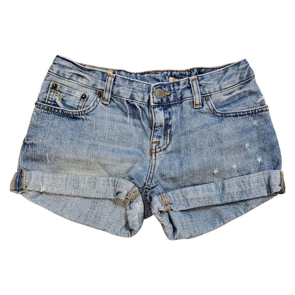 POLO RALPH LAUREN Shorts Womens 14 Blue Cuffed Daisy Dukes Summer Outdoor Beach